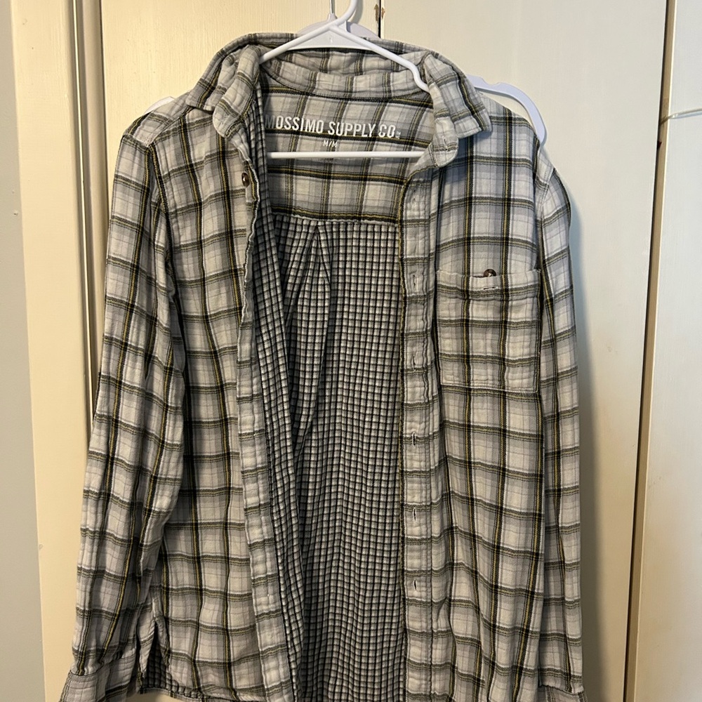 Mossimo Supply Co. Plaid Shirt Jacket in Gray and Olive